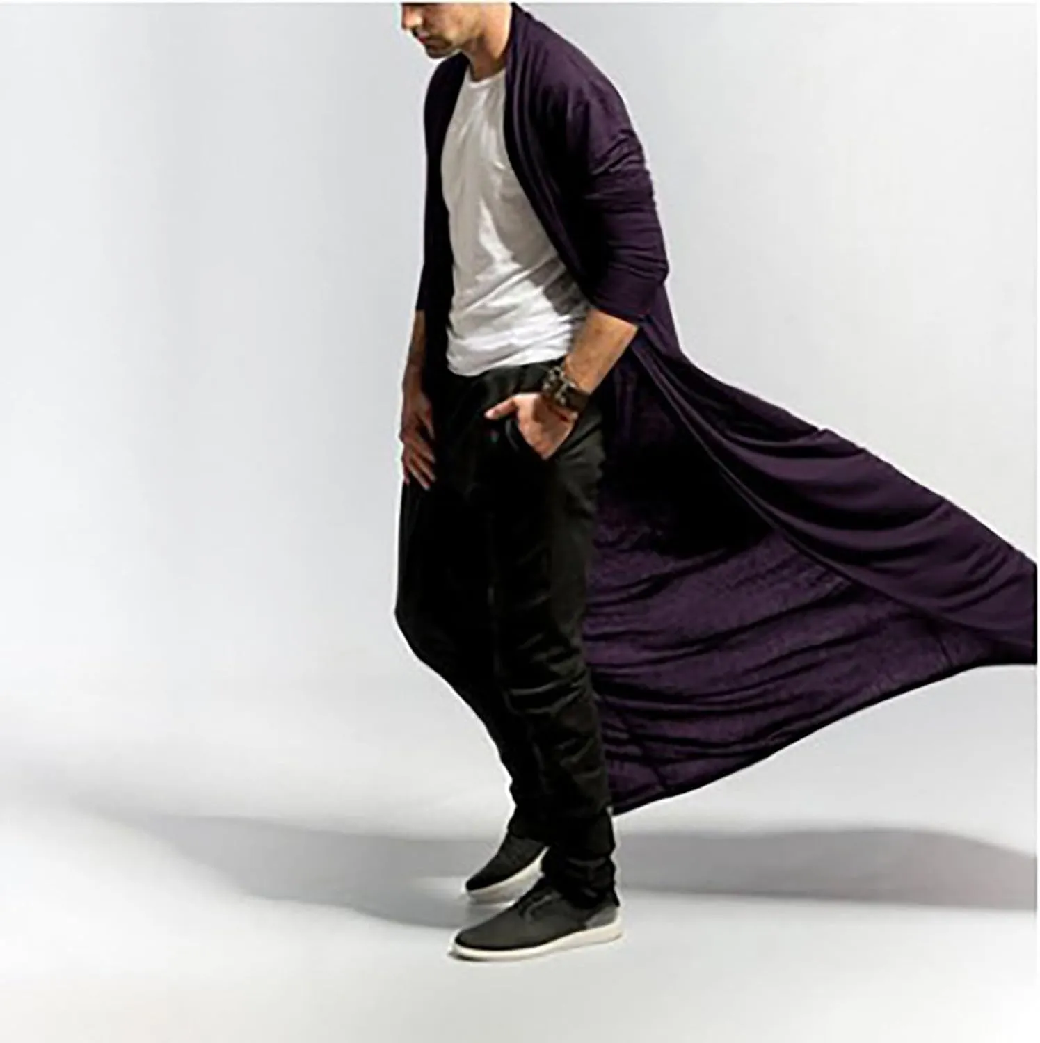 Coat For Men Solid Color Pockets Hooded Coat Men'S Thickened Coat Men'S Jacket Black Leather Trench Coat Men Mens