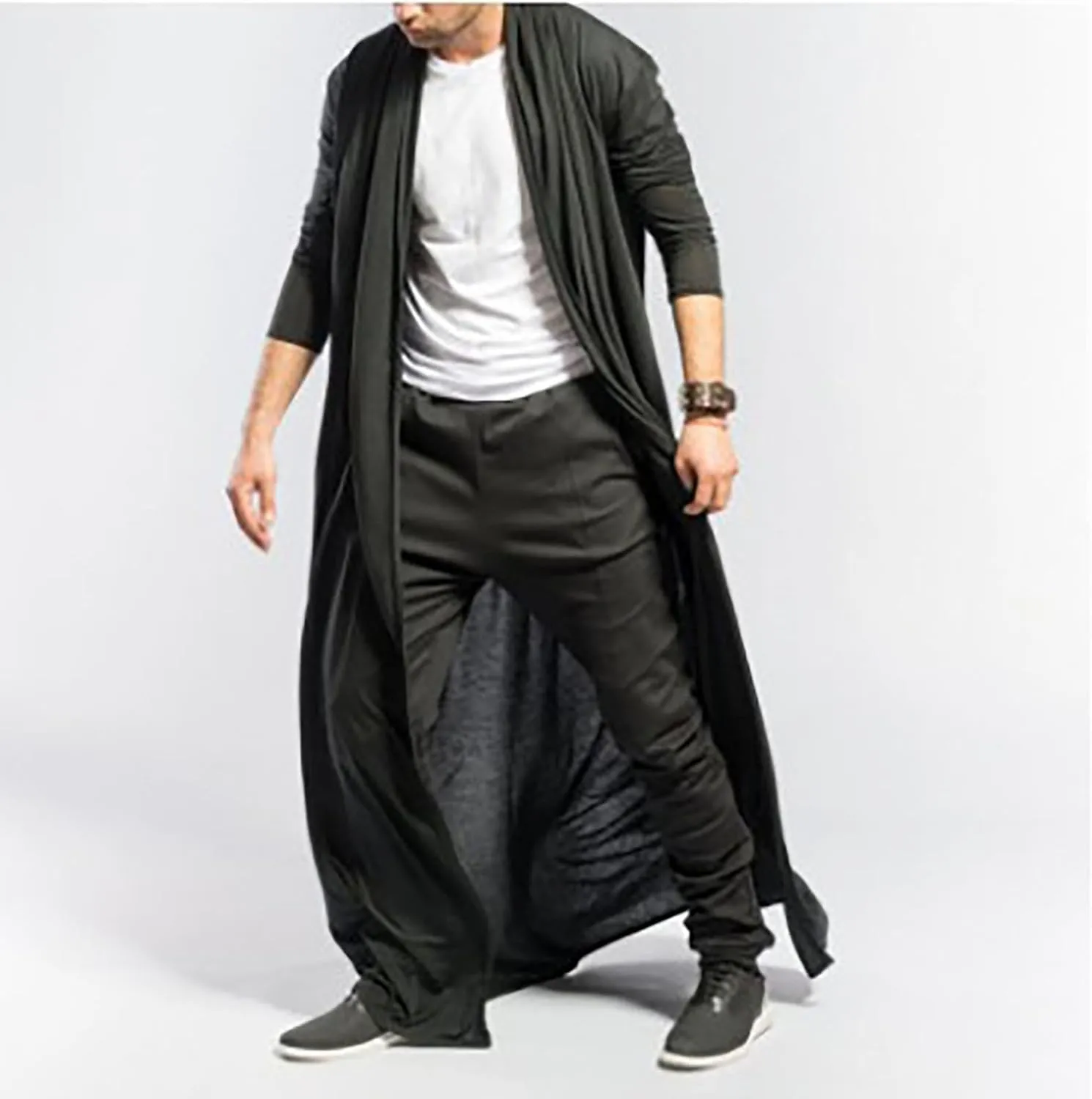 Coat For Men Solid Color Pockets Hooded Coat Men'S Thickened Coat Men'S Jacket Black Leather Trench Coat Men Mens