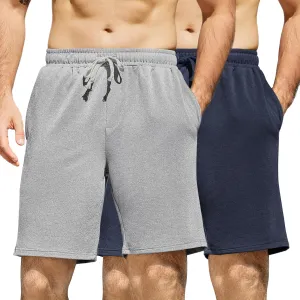 COOFANDY Men's Sweat Shorts 7 Inch Athletic Workout Shorts 2 Pack Casual Lounge Joggers Short Pants with Pockets