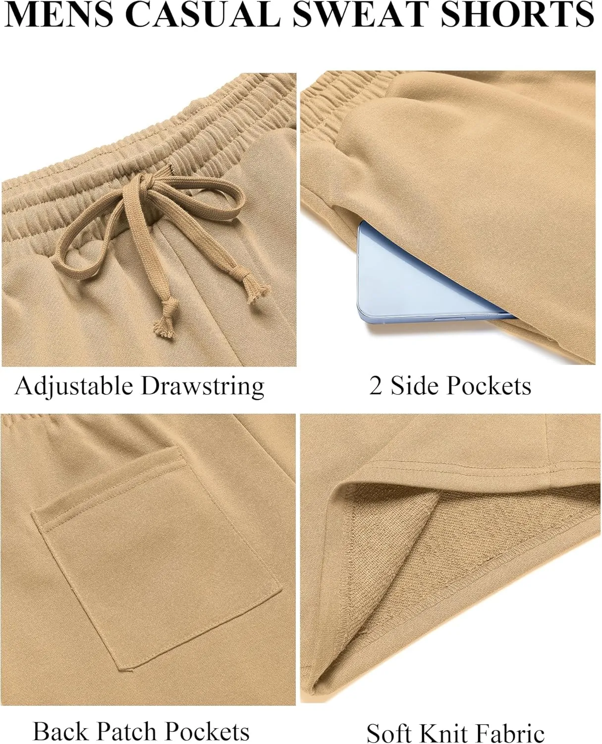 COOFANDY Men's Sweat Shorts 7 Inch Athletic Workout Shorts 2 Pack Casual Lounge Joggers Short Pants with Pockets