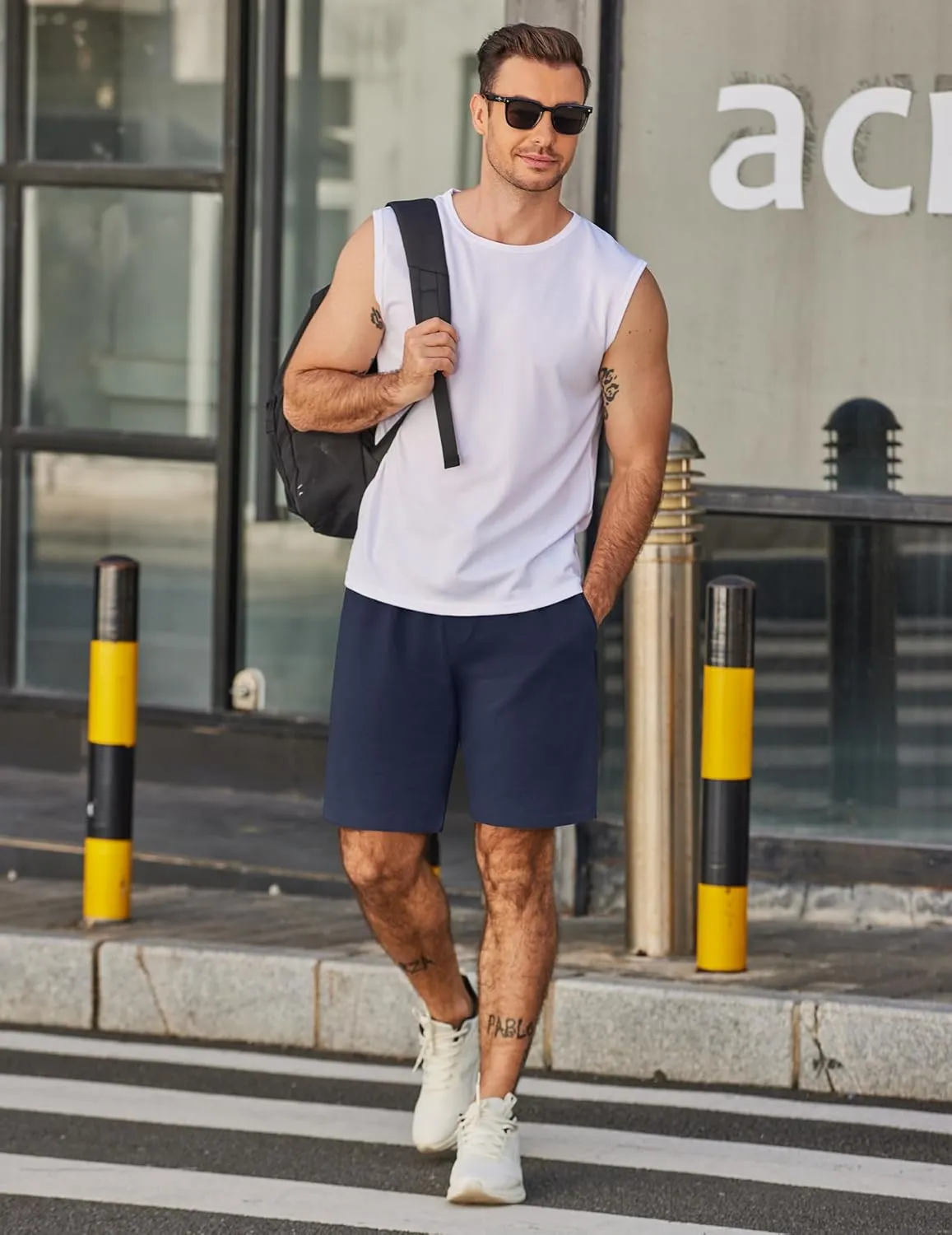 COOFANDY Men's Sweat Shorts 7 Inch Athletic Workout Shorts 2 Pack Casual Lounge Joggers Short Pants with Pockets