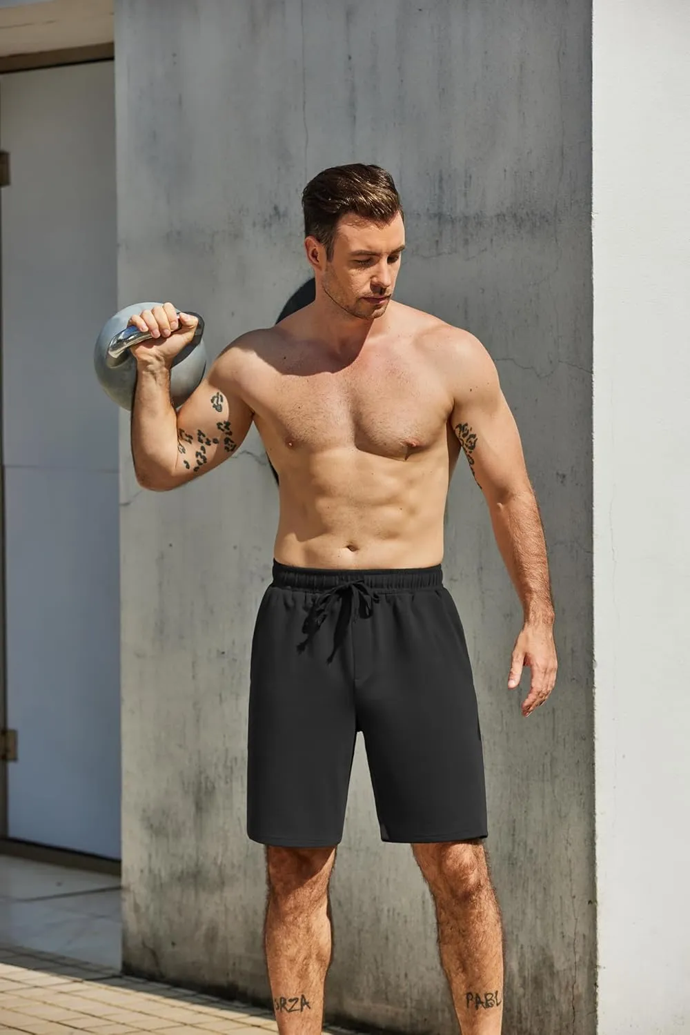 COOFANDY Men's Sweat Shorts 7 Inch Athletic Workout Shorts 2 Pack Casual Lounge Joggers Short Pants with Pockets