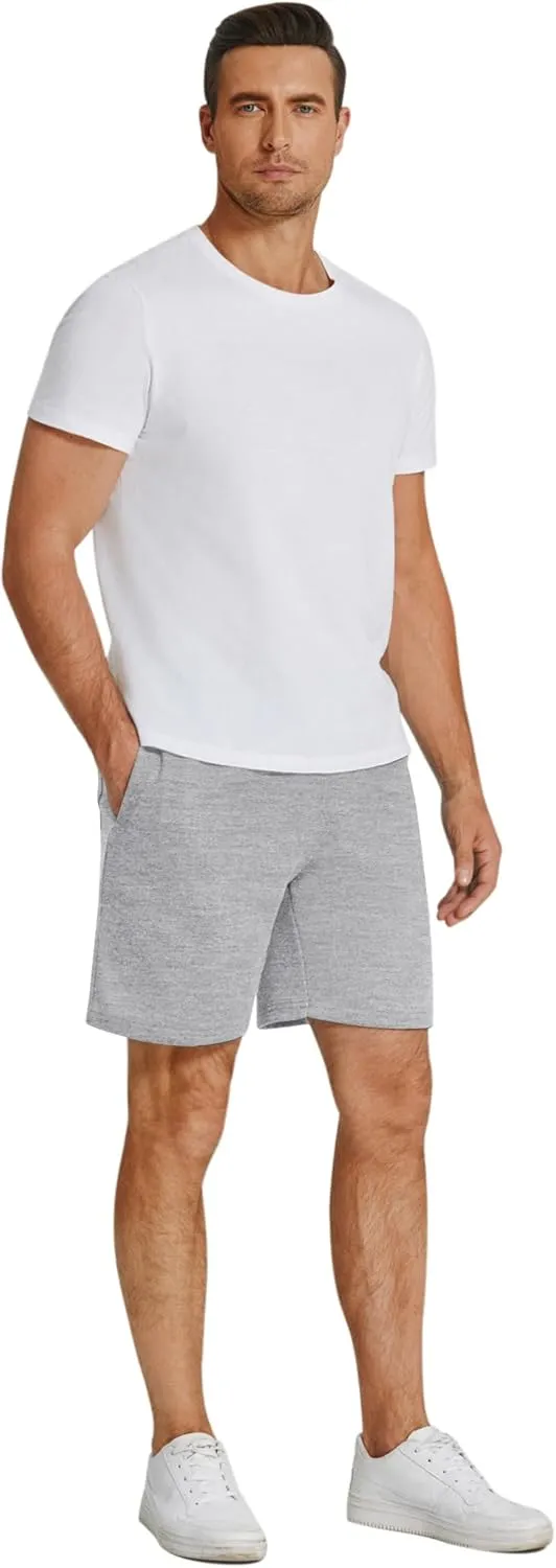 COOFANDY Men's Sweat Shorts 7 Inch Athletic Workout Shorts 2 Pack Casual Lounge Joggers Short Pants with Pockets