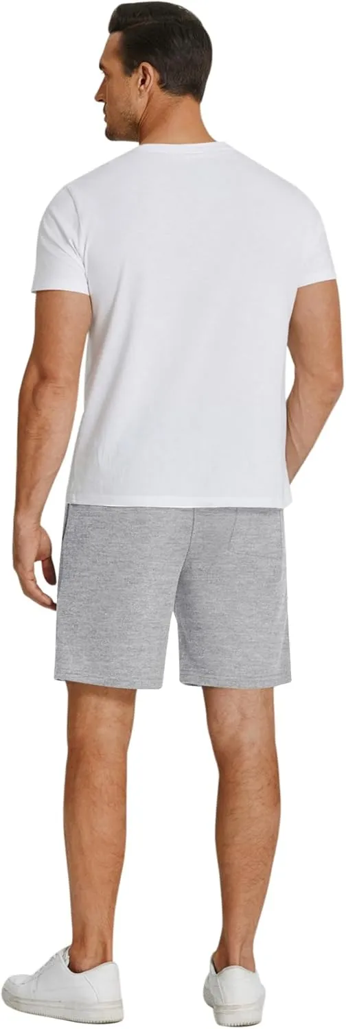 COOFANDY Men's Sweat Shorts 7 Inch Athletic Workout Shorts 2 Pack Casual Lounge Joggers Short Pants with Pockets
