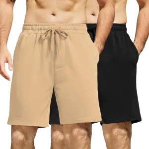 COOFANDY Men's Sweat Shorts 7 Inch Athletic Workout Shorts 2 Pack Casual Lounge Joggers Short Pants with Pockets