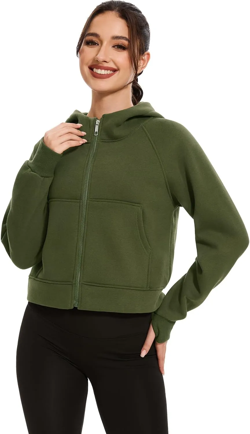Cosy Pyro Womens Zip Up Hoodies Fleece Jackets Long Sleeve Sweatshirts Fall Fashion Outfits 2025