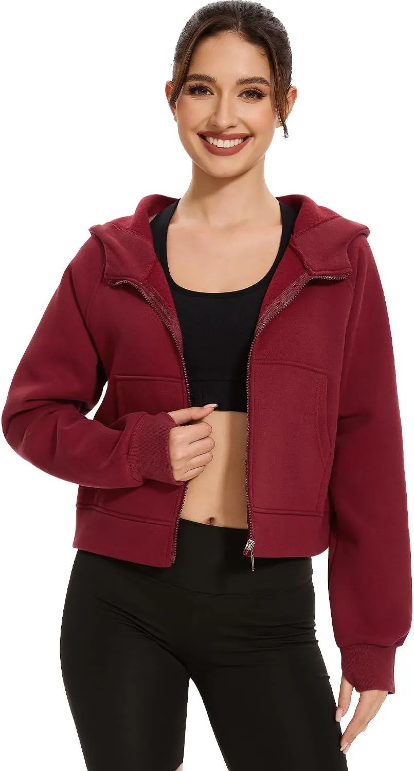 Cosy Pyro Womens Zip Up Hoodies Fleece Jackets Long Sleeve Sweatshirts Fall Fashion Outfits 2025