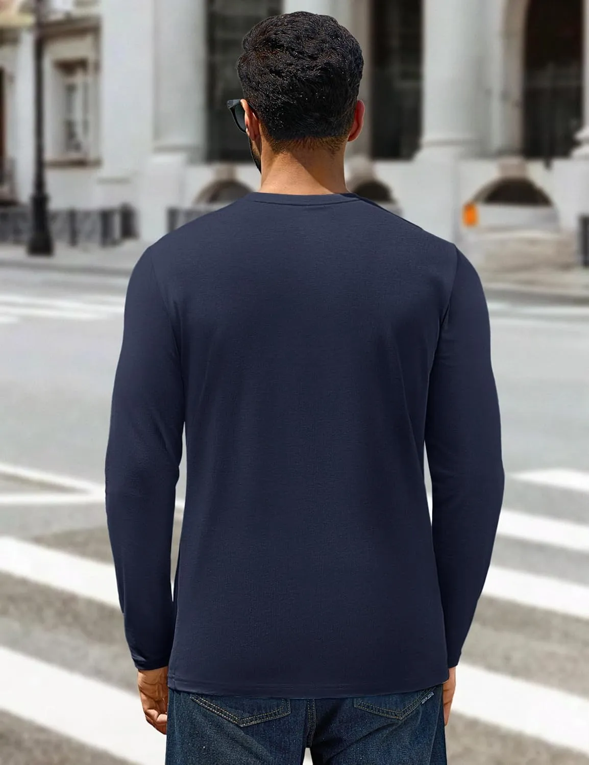 Cotrasen Mens Long Sleeve Tee Shirts Cotton Crew Neck Moisture Wicking Soft Casual Basic T-Shirts