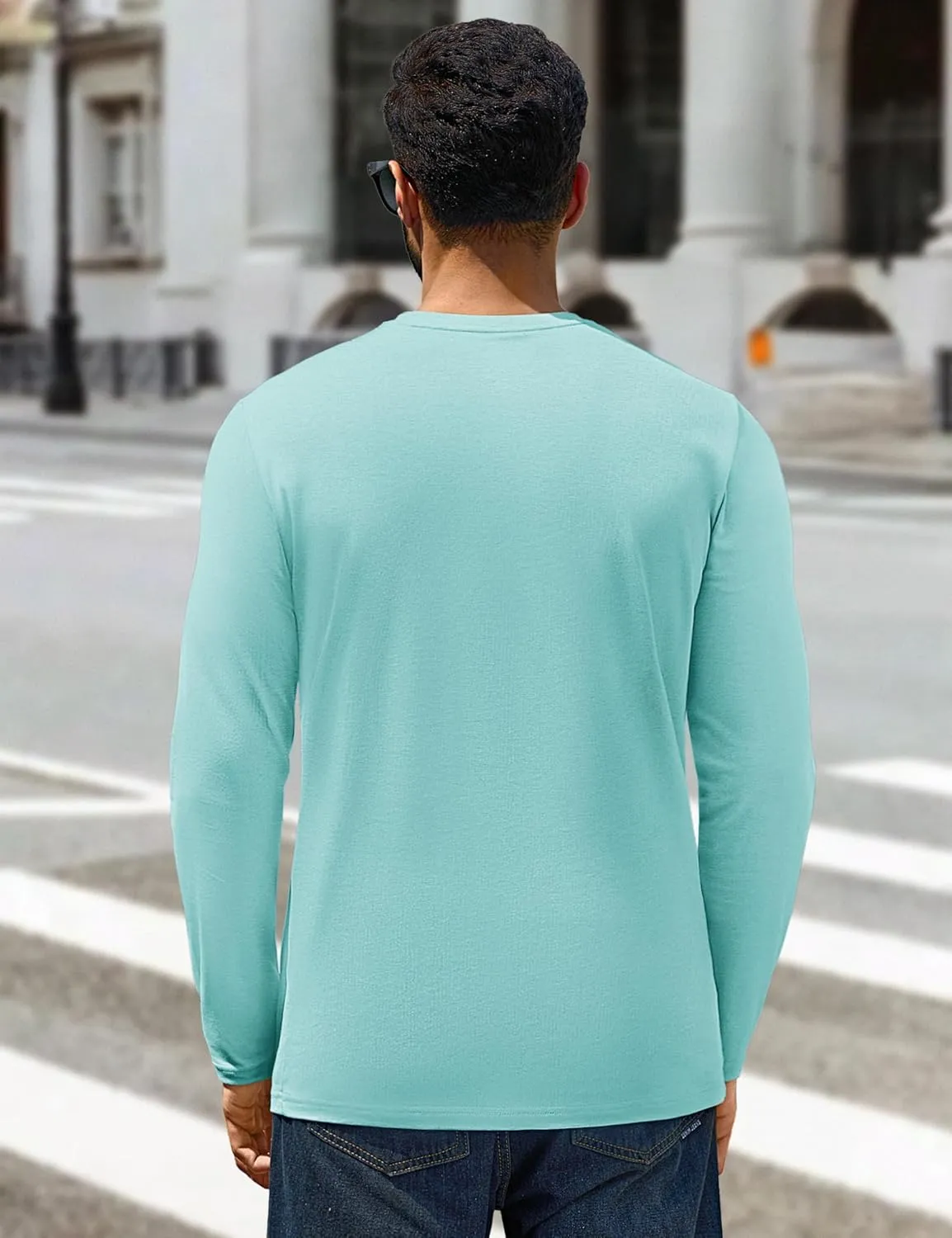 Cotrasen Mens Long Sleeve Tee Shirts Cotton Crew Neck Moisture Wicking Soft Casual Basic T-Shirts