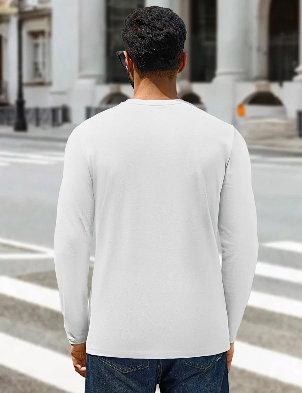 Cotrasen Mens Long Sleeve Tee Shirts Cotton Crew Neck Moisture Wicking Soft Casual Basic T-Shirts