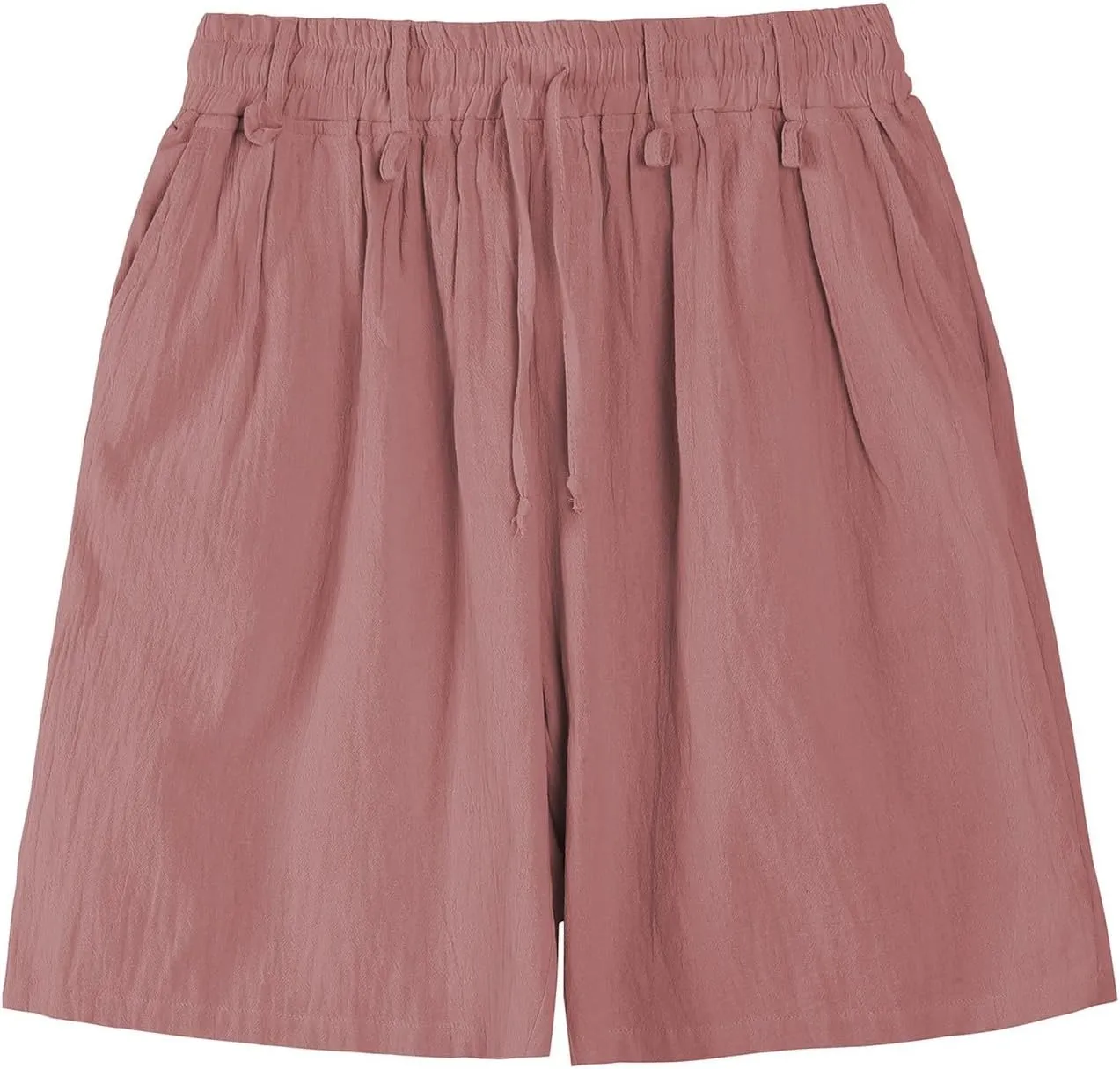 Cotton Linen Shorts for Men Waist Drawstring Pleated Thin Lightweight Loose Fit Cool Summer Pants Lounge Beach Shorts