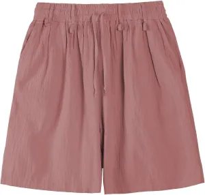 Cotton Linen Shorts for Men Waist Drawstring Pleated Thin Lightweight Loose Fit Cool Summer Pants Lounge Beach Shorts