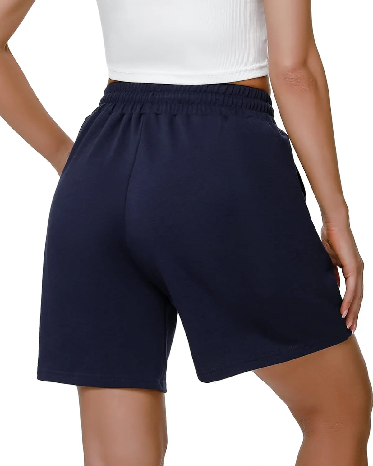 Cowasto Womens Cotton Sweat Shorts Casual Summer Loose Athletic Short Drawstring Waist Lounge Running Shorts with Pockets