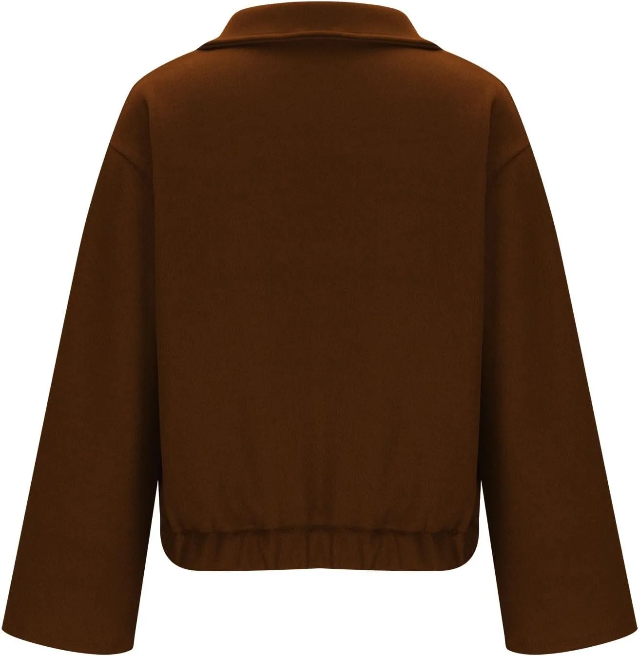 Cropped Trench Coat Women Casual Single Breasted Jacket Short Pea Coat Long Sleeve Wool Blend Jacket Fashion Outfits