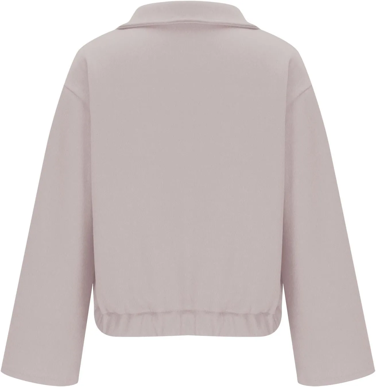 Cropped Trench Coat Women Casual Single Breasted Jacket Short Pea Coat Long Sleeve Wool Blend Jacket Fashion Outfits