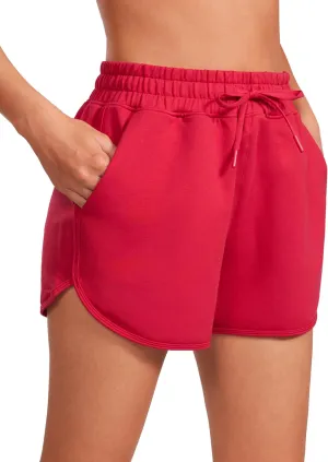 CRZ YOGA Women's Casual Sweat Shorts - 3.5'' Athletic Summer Comfy Cotton for Lounge Gym Jersey with Pockets