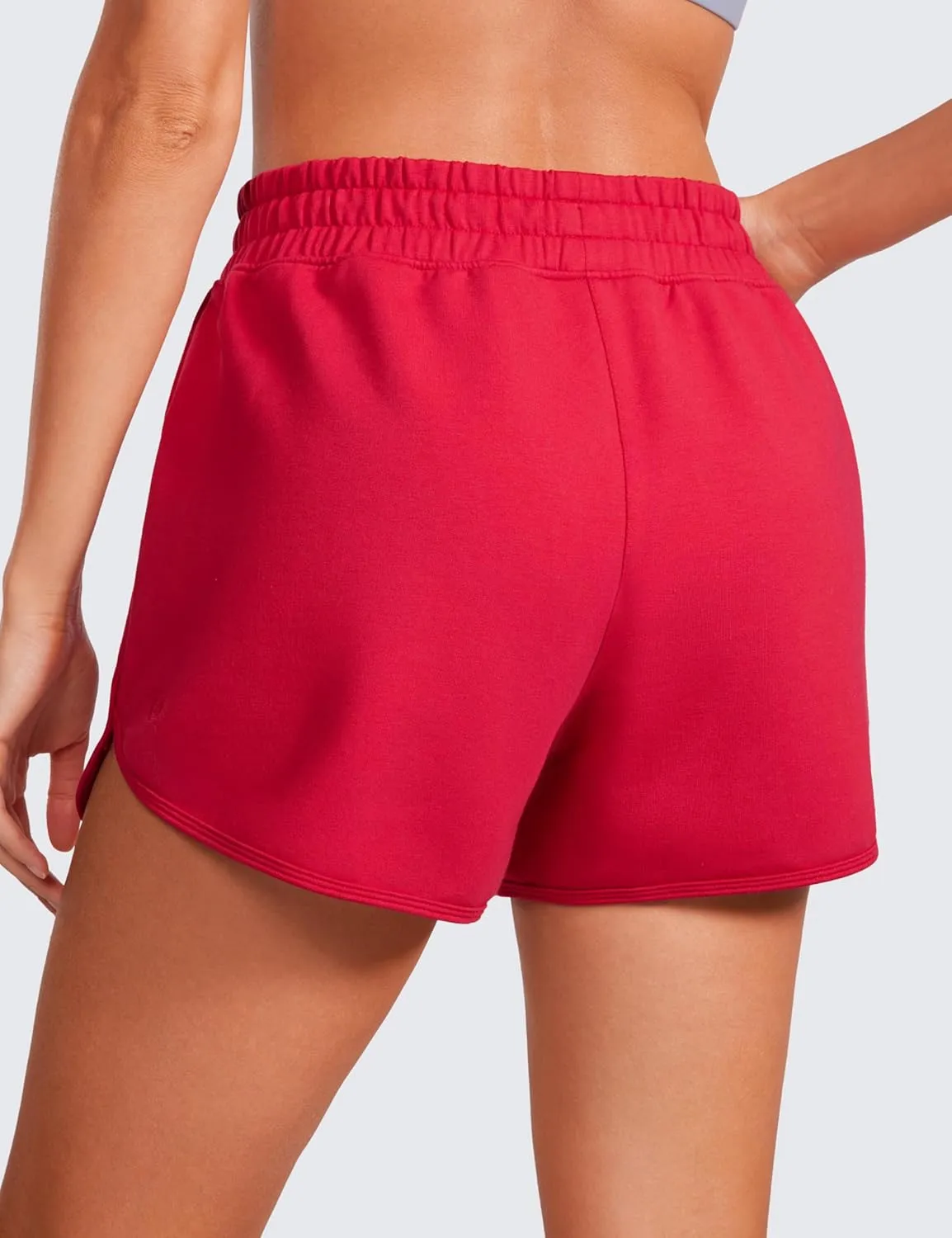 CRZ YOGA Women's Casual Sweat Shorts - 3.5'' Athletic Summer Comfy Cotton for Lounge Gym Jersey with Pockets