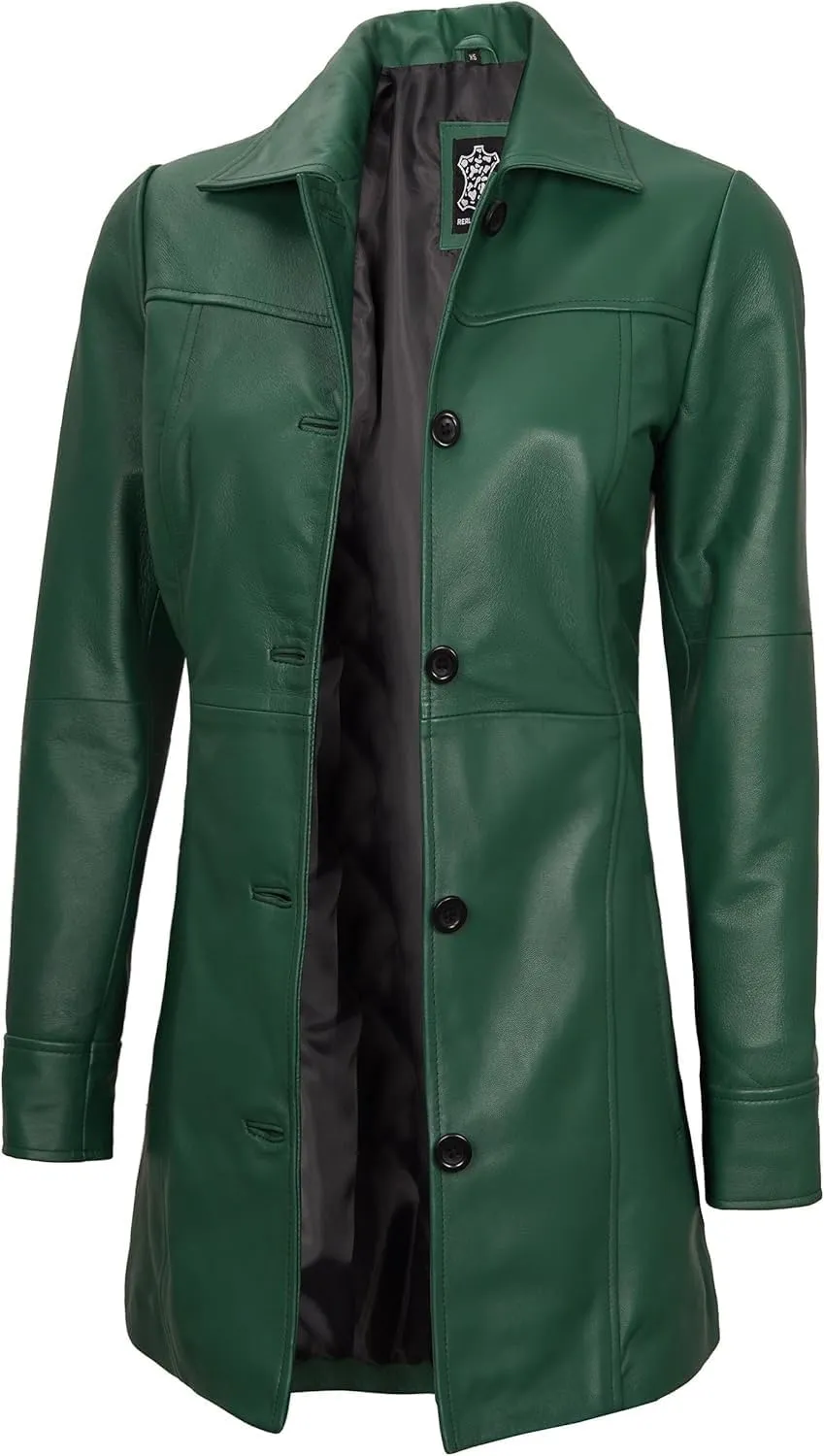 Decrum Leather Coats for Women - Carcoat Style Winter Fashion Womens Long Leather Jackets