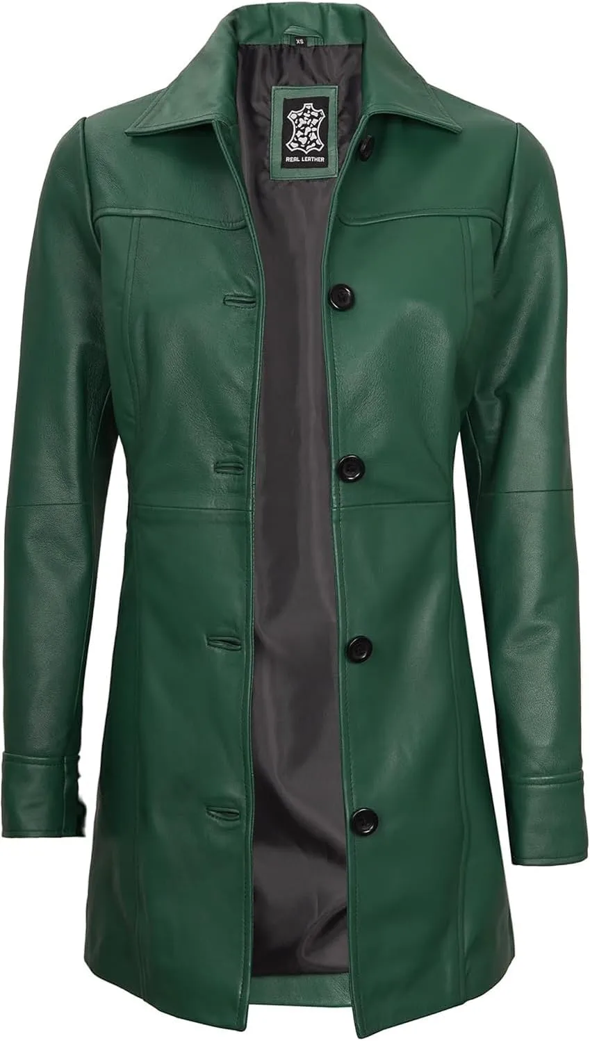 Decrum Leather Coats for Women - Carcoat Style Winter Fashion Womens Long Leather Jackets