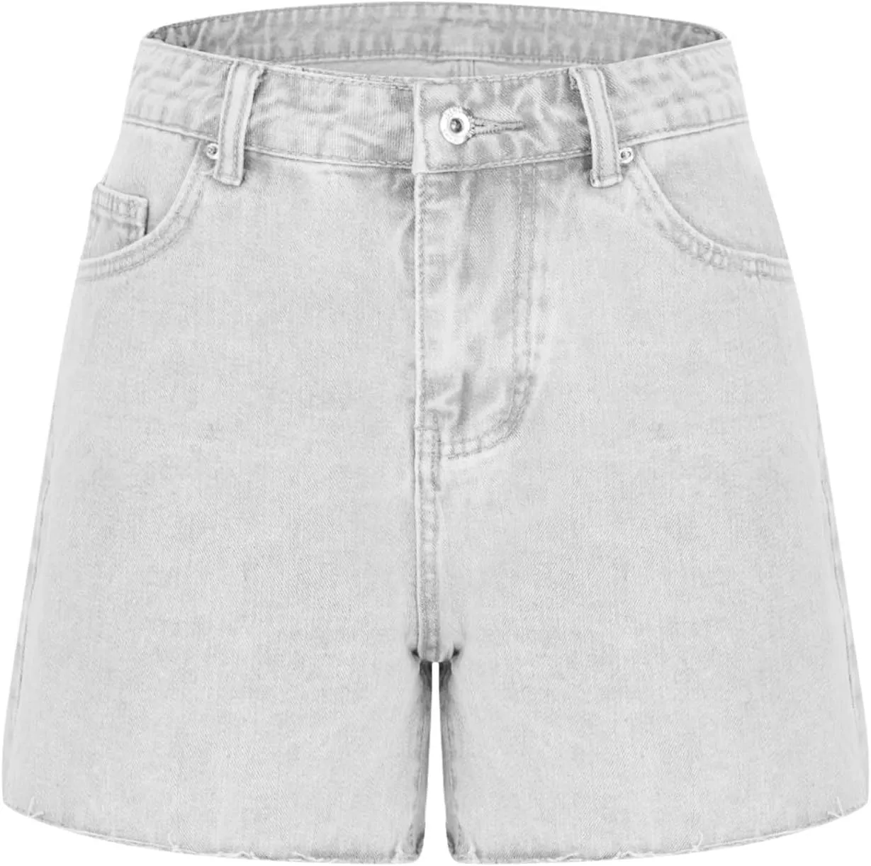 Denim Shorts for Women Zipper Short Jeans Ladies High Waisted Cropped Trousers Stretchy Denim Shorts