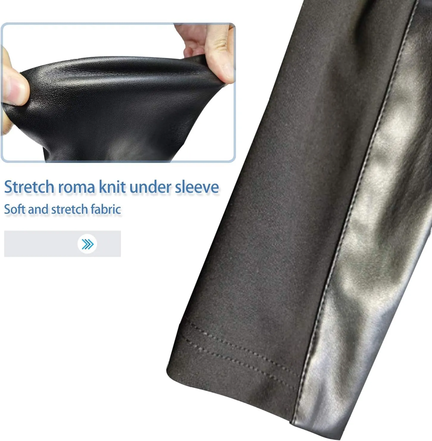 DIASHINY Faux Leather Jacket For Women, Zip Up Moto Biker Coat, Short PU Motorcycle Outwear