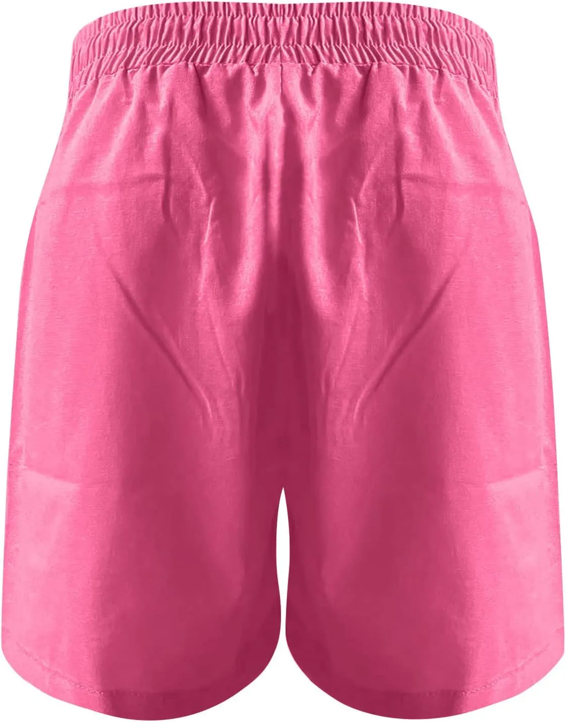 Elastic Waist Casual Comfy Summer Shorts Women's High Waisted Drawstring Shorts Solid Beach Shorts Gym Sweat Shorts