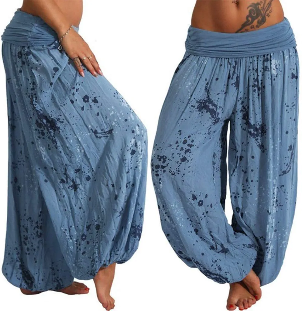 Fashion Pants for Women Fashion Printed Elastic Waist Binded Feet Harem Trousers Loose Fit Hip Hop Summer Street Pant