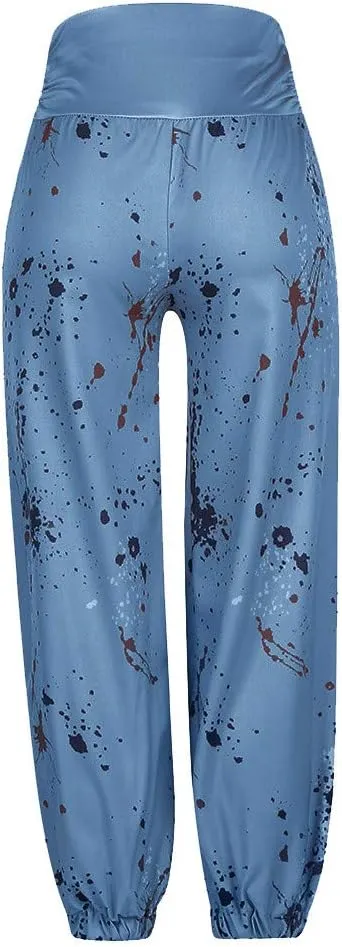 Fashion Pants for Women Fashion Printed Elastic Waist Binded Feet Harem Trousers Loose Fit Hip Hop Summer Street Pant