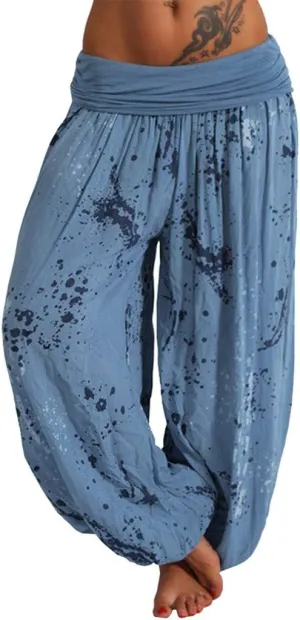 Fashion Pants for Women Fashion Printed Elastic Waist Binded Feet Harem Trousers Loose Fit Hip Hop Summer Street Pant