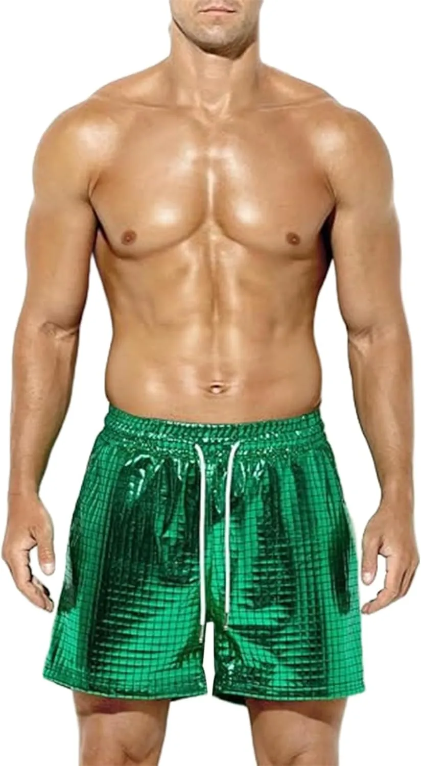 Fashion Shorts for Mens Plaid Bright Lederhosen Drawstring Casual Pants Relaxed Fit Lightweight Vacation Beach Shorts
