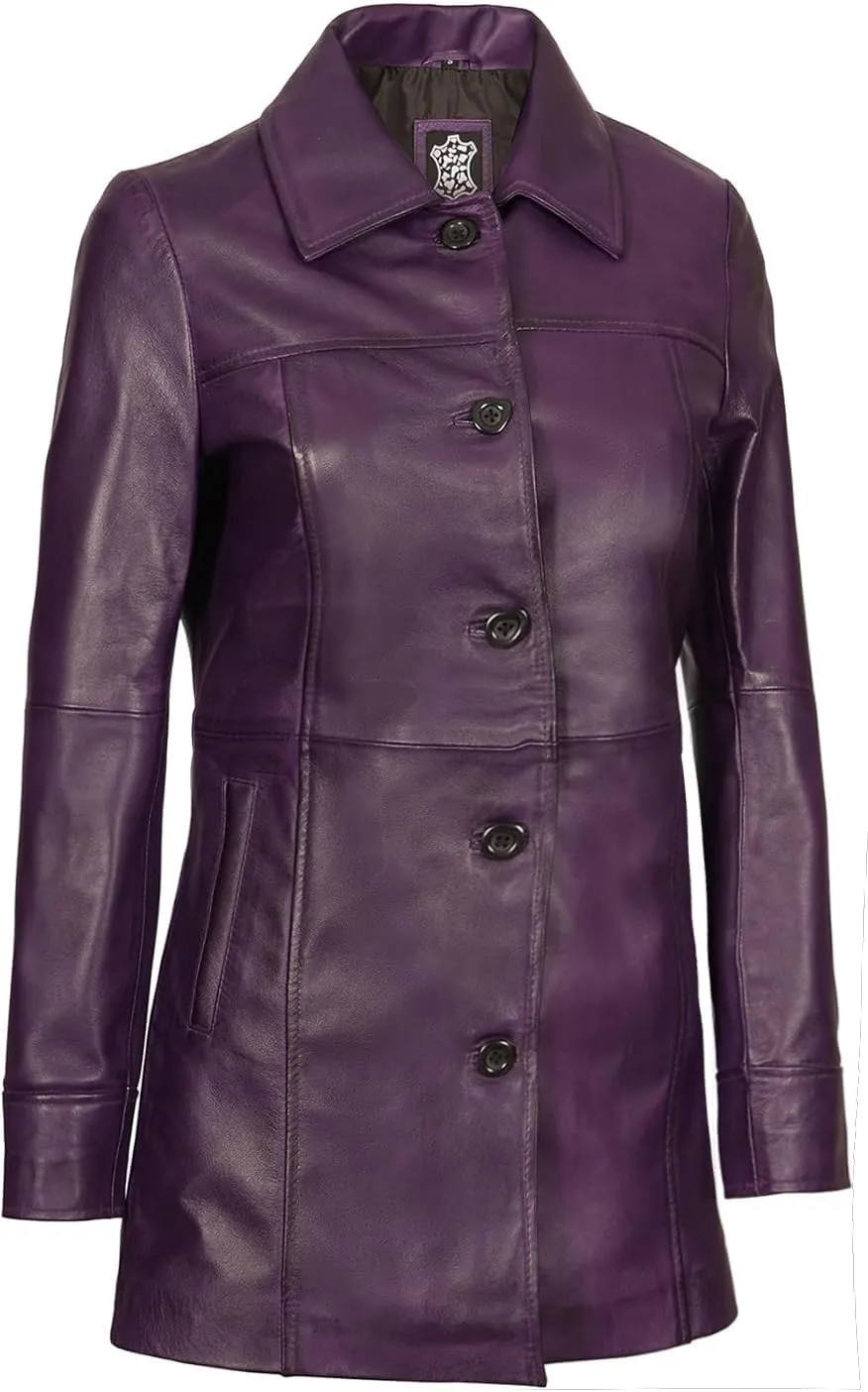 fjackets Real Leather Jacket Women - Lambskin Long Coats For Women - Stylish Soft Women's Trench Coats
