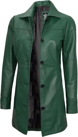 fjackets Real Leather Jacket Women - Lambskin Long Coats For Women - Stylish Soft Women's Trench Coats