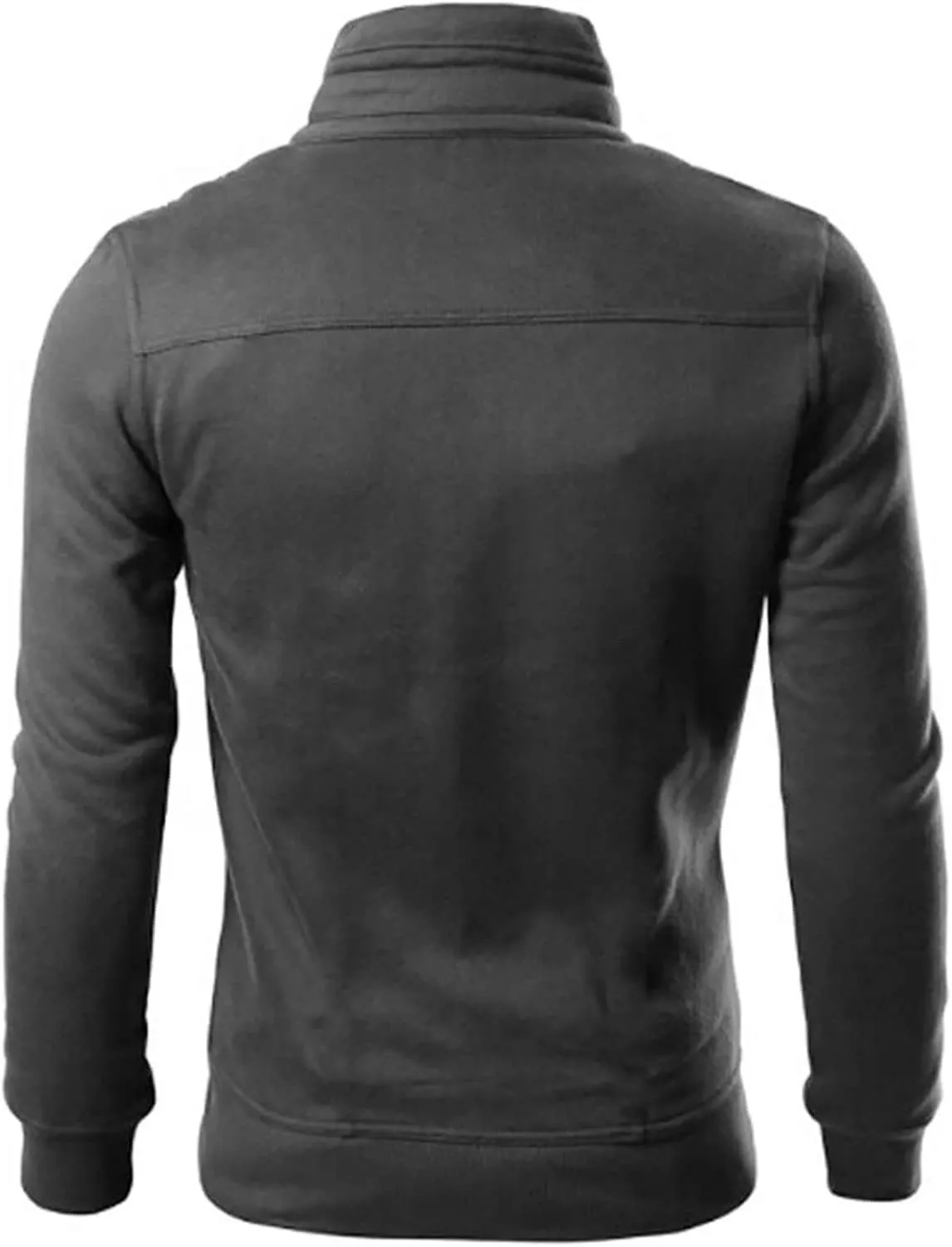 Full Zip up Sweatshirt Jacket for Men Stand Collar Slim Fit Athletic Track Jacket Long Sleeve Mock Neck Sweatshirt