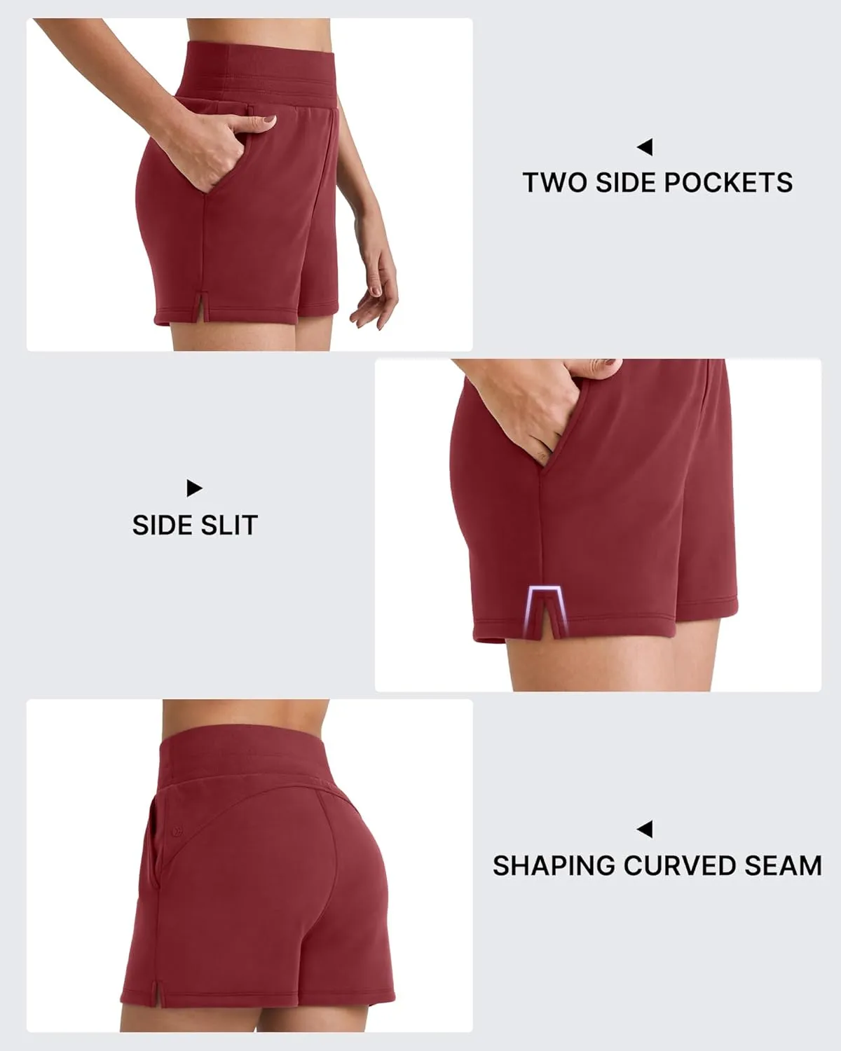 G4Free Smoofit Modal Soft Sweat Shorts for Women High Waist Athletic Shorts for Summer Casual Relaxed with Pockets