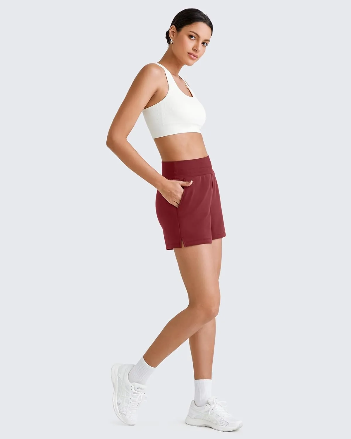 G4Free Smoofit Modal Soft Sweat Shorts for Women High Waist Athletic Shorts for Summer Casual Relaxed with Pockets