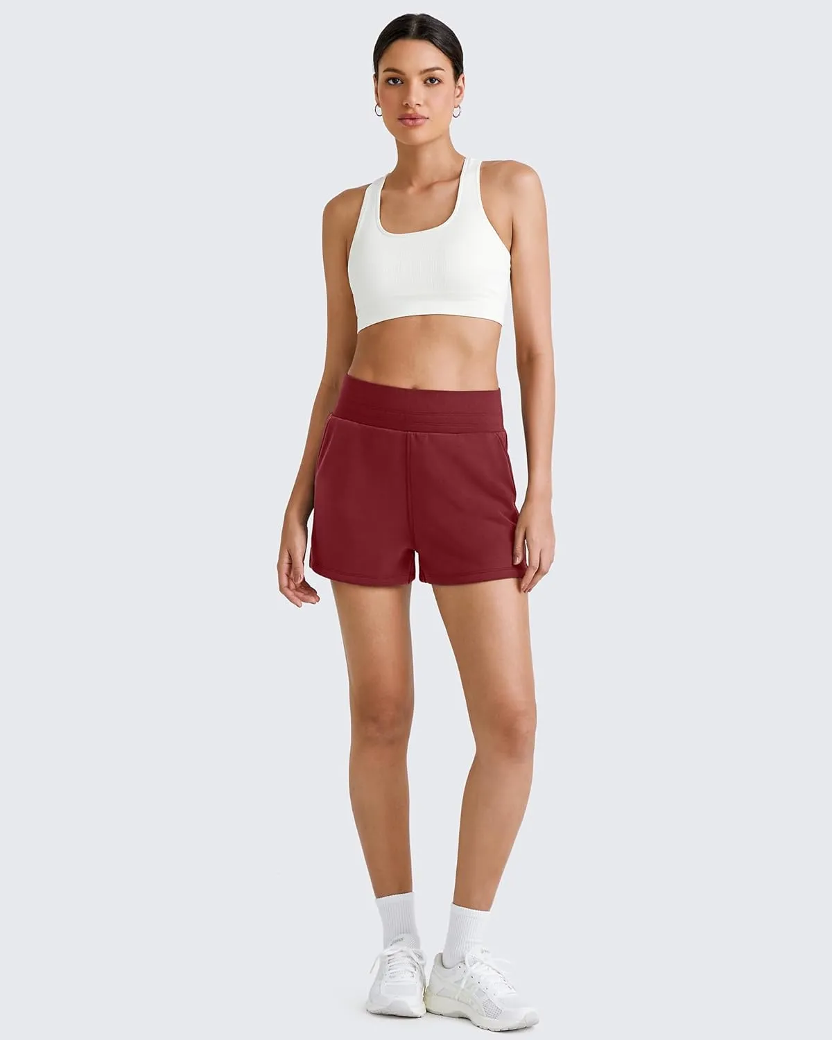 G4Free Smoofit Modal Soft Sweat Shorts for Women High Waist Athletic Shorts for Summer Casual Relaxed with Pockets