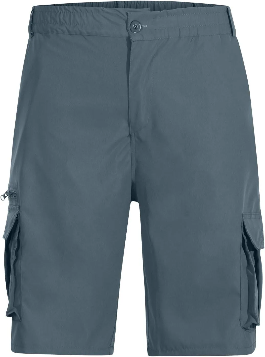 Gcvizuso Mens Cargo Shorts Elastic Waisted Button Pant Summer Casual Quick Dry Short Outdoor Hiking Short with Pocket