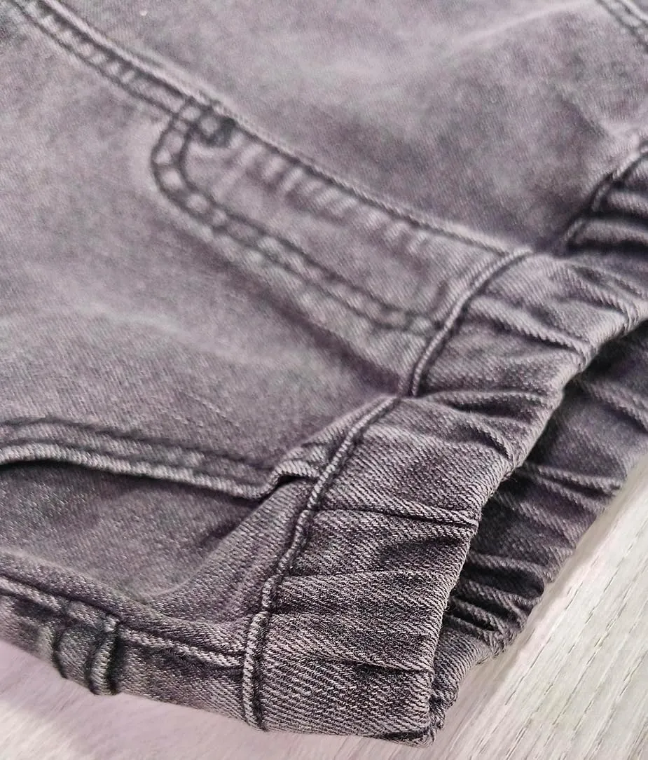 Girl High Waisted Fashionable Elastic Waisted Spring Casual Denim Shorts
