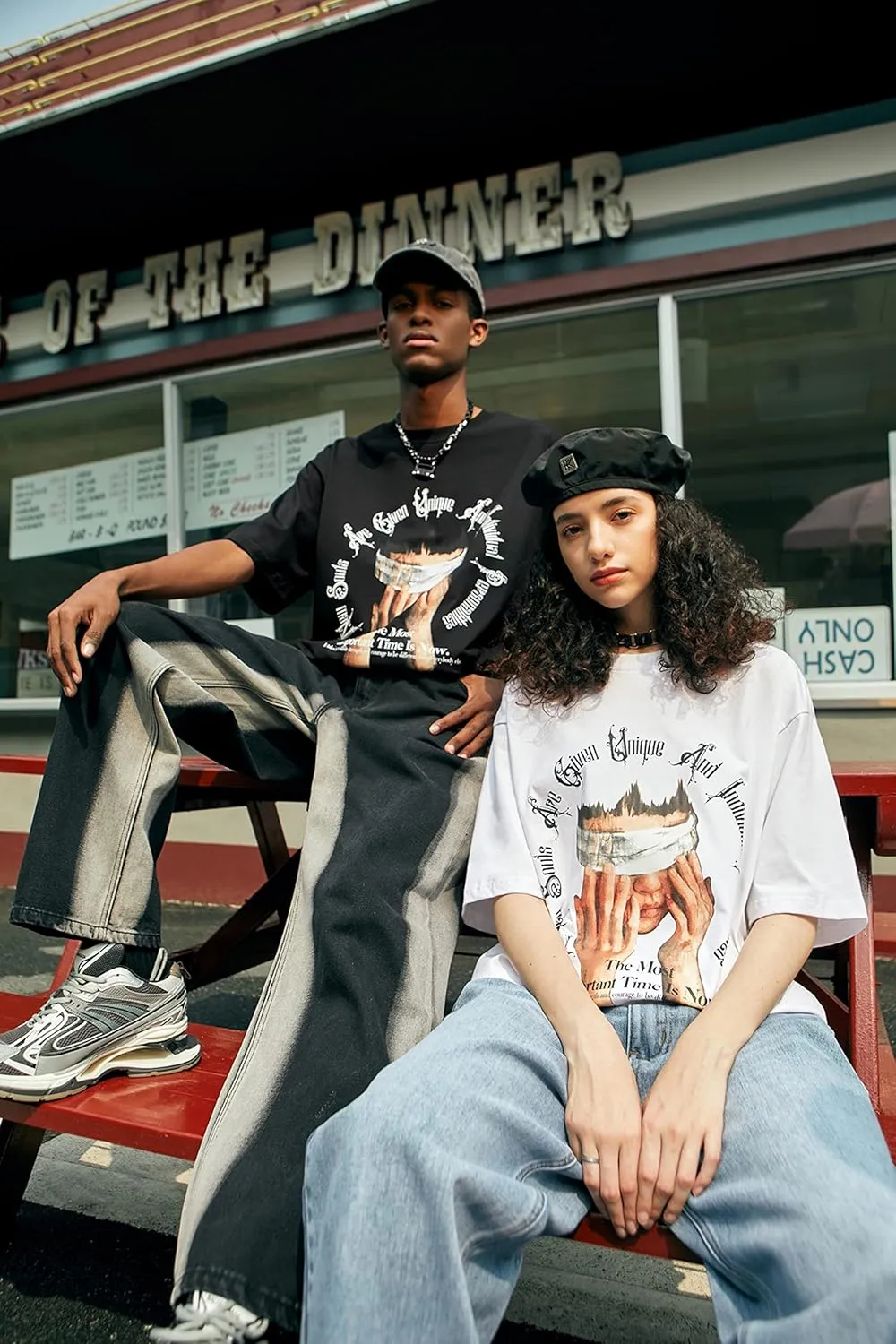 Graphic Tees Men, Vintage Y2K Printed T-Shirt, Summer Unisex Crew Neck Cotton Tops, Casual Shirt for Men, Women