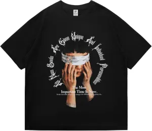 Graphic Tees Men, Vintage Y2K Printed T-Shirt, Summer Unisex Crew Neck Cotton Tops, Casual Shirt for Men, Women