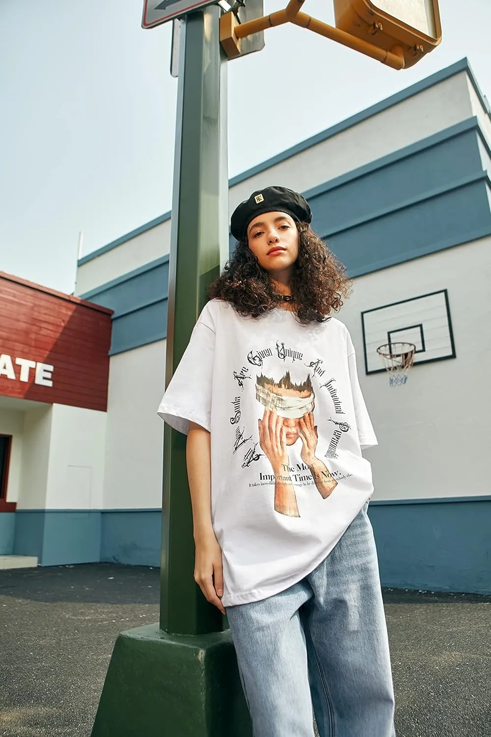 Graphic Tees Men, Vintage Y2K Printed T-Shirt, Summer Unisex Crew Neck Cotton Tops, Casual Shirt for Men, Women
