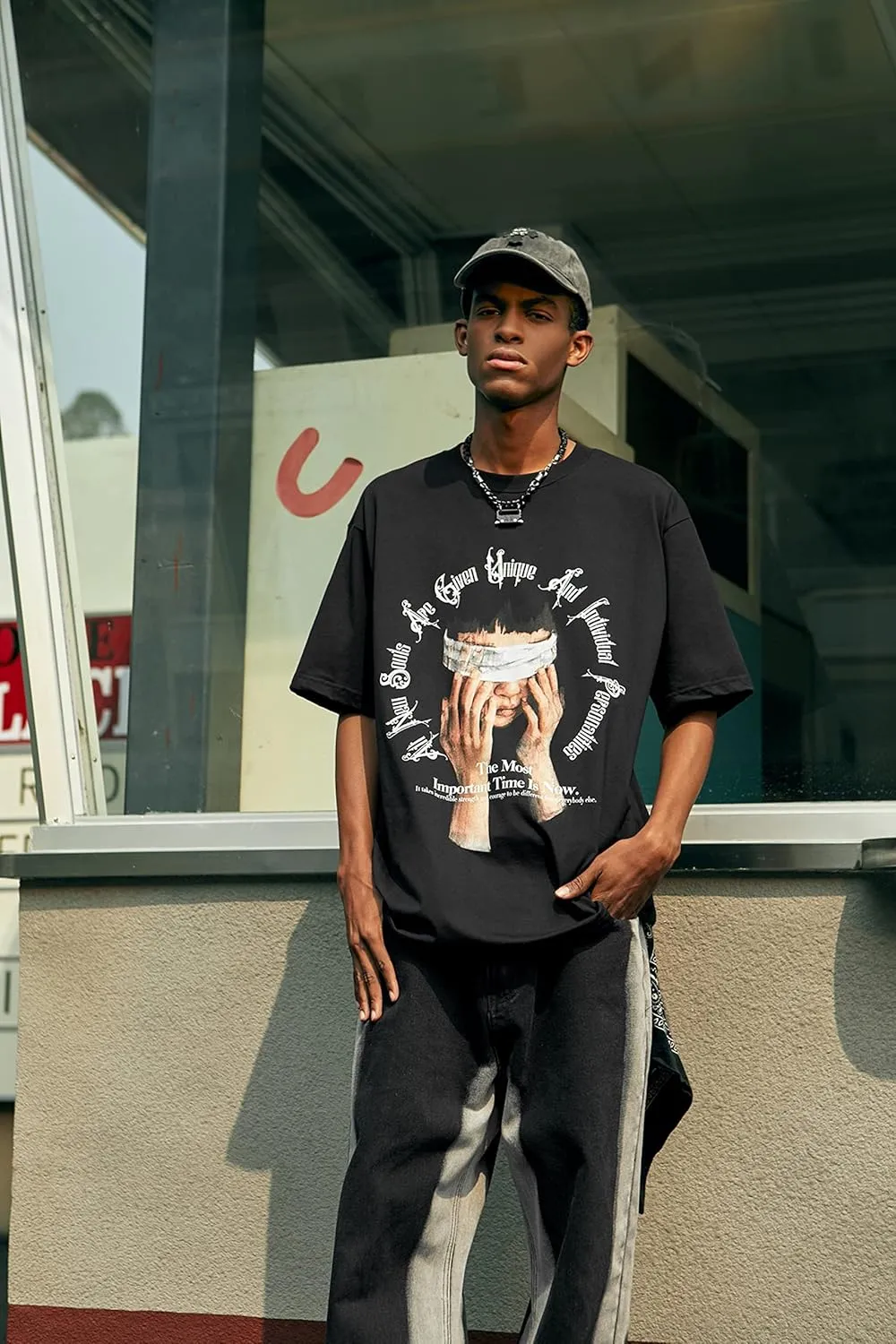 Graphic Tees Men, Vintage Y2K Printed T-Shirt, Summer Unisex Crew Neck Cotton Tops, Casual Shirt for Men, Women