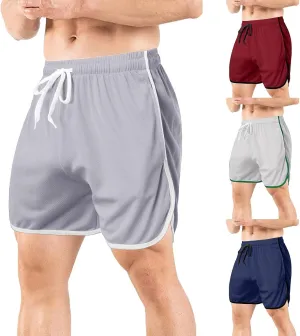 Gym Shorts Men, Men's 2 in 1 Running Shorts 3" Quick Dry Bodybuilding Weightlifting Athletic Workout Shorts for Men