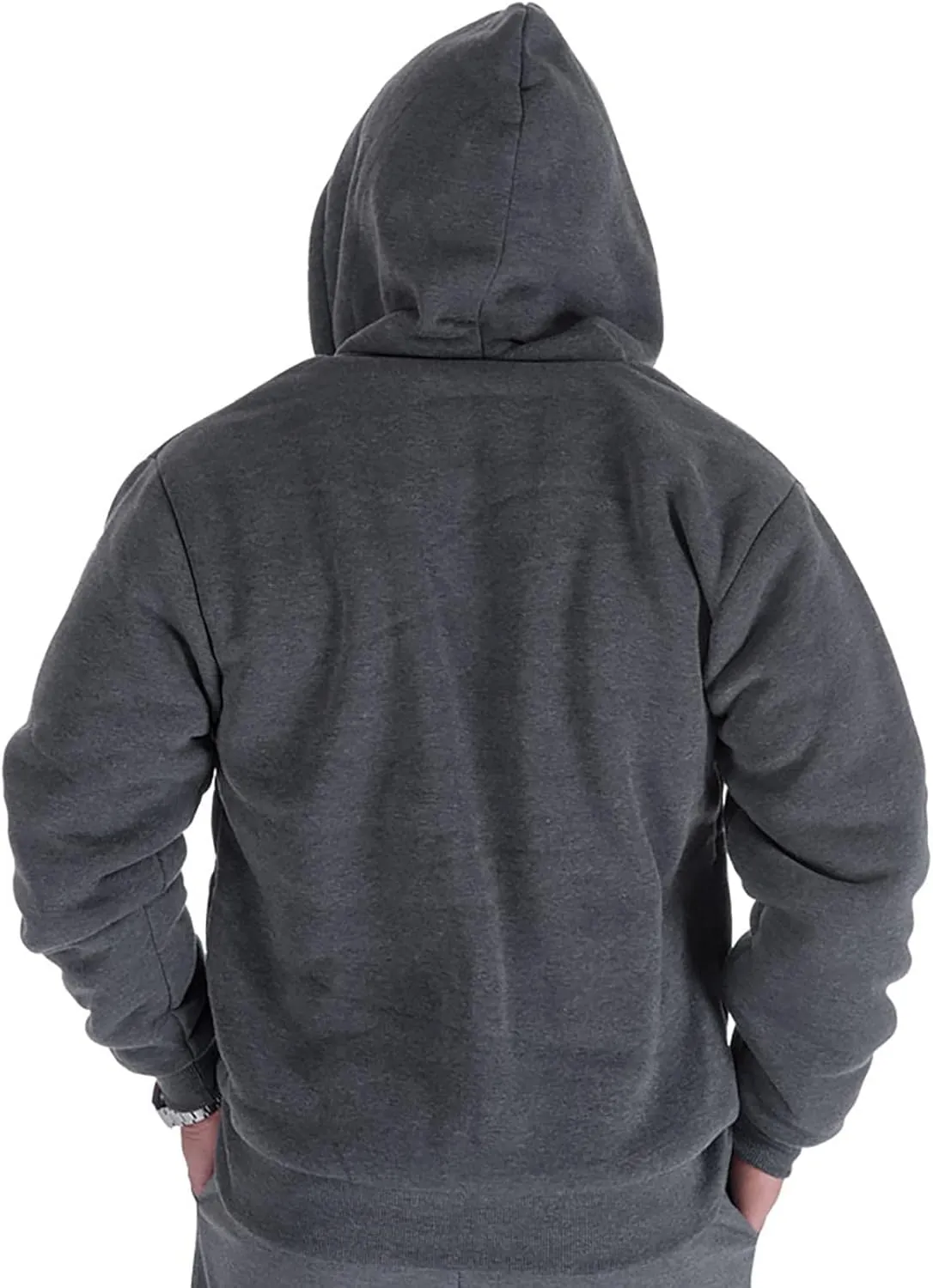 Heavy Thick Flannel Plaid Jacket Sherpa Fleece Lined Hoodies for Men Zip Up Winter Warm Coat Buffalo Zipper Sweatshirt