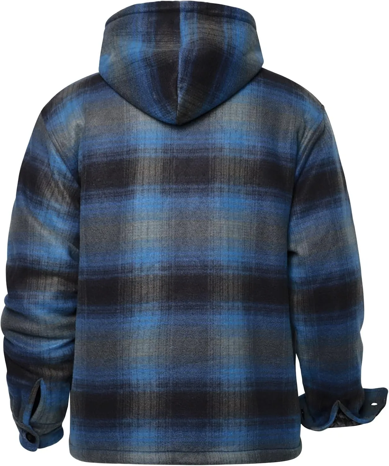 Heavy Thick Flannel Plaid Jacket Sherpa Fleece Lined Hoodies for Men Zip Up Winter Warm Coat Buffalo Zipper Sweatshirt