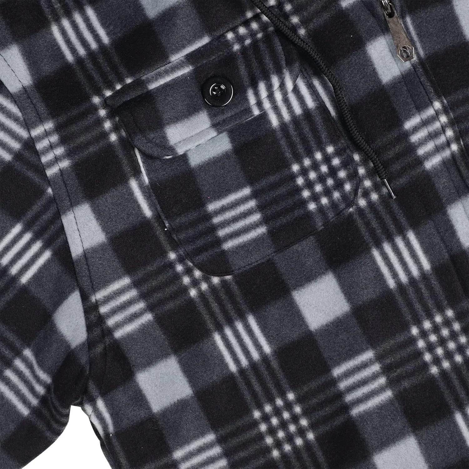 Heavy Thick Flannel Plaid Jacket Sherpa Fleece Lined Hoodies for Men Zip Up Winter Warm Coat Buffalo Zipper Sweatshirt