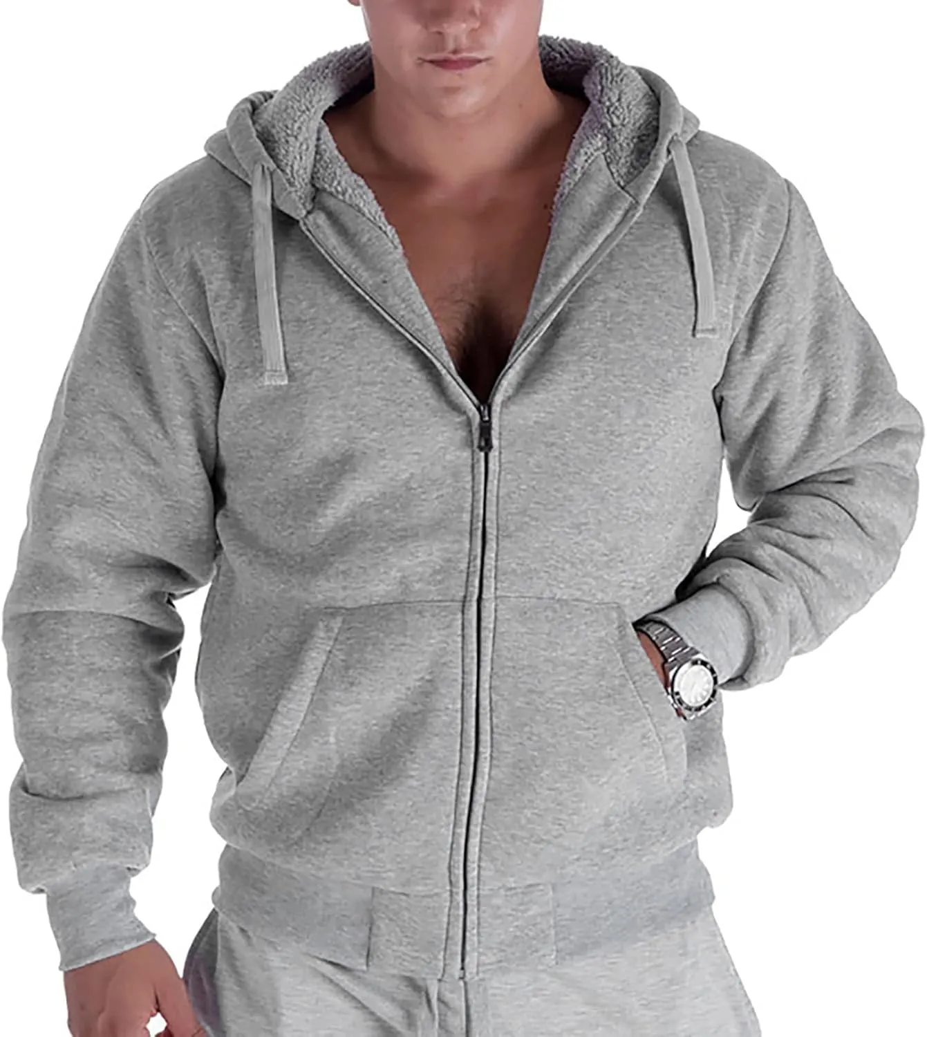 Heavy Thick Flannel Plaid Jacket Sherpa Fleece Lined Hoodies for Men Zip Up Winter Warm Coat Buffalo Zipper Sweatshirt