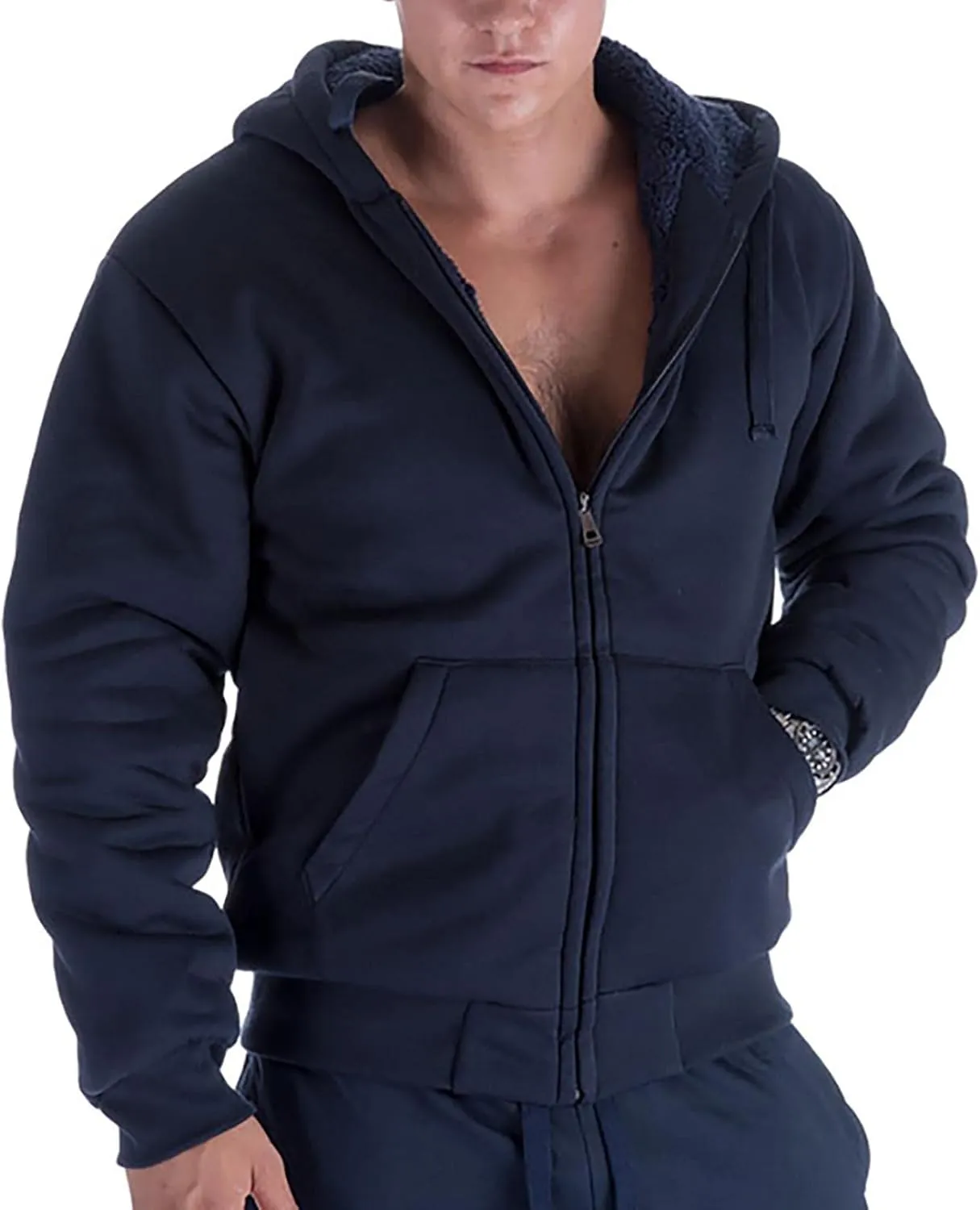 Heavy Thick Flannel Plaid Jacket Sherpa Fleece Lined Hoodies for Men Zip Up Winter Warm Coat Buffalo Zipper Sweatshirt