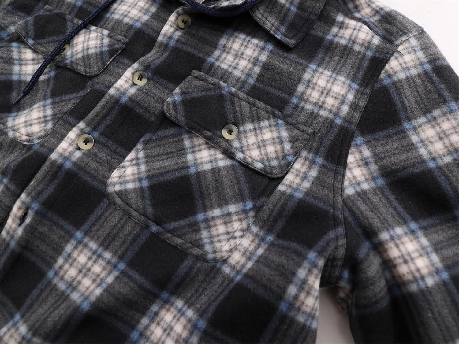 Heavy Thick Flannel Plaid Jacket Sherpa Fleece Lined Hoodies for Men Zip Up Winter Warm Coat Buffalo Zipper Sweatshirt