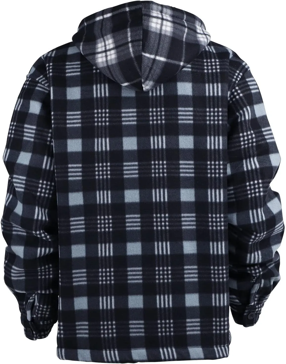 Heavy Thick Flannel Plaid Jacket Sherpa Fleece Lined Hoodies for Men Zip Up Winter Warm Coat Buffalo Zipper Sweatshirt